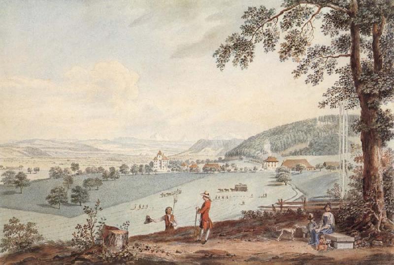 Johann Ludwig Aberli Kehrsatz in Bern view of north France oil painting art